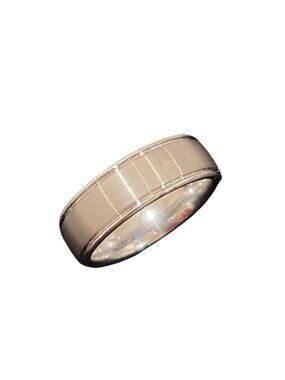 TUNGSTEN Classic Silver Carbide Mens Wedding Ring Band Sz 10